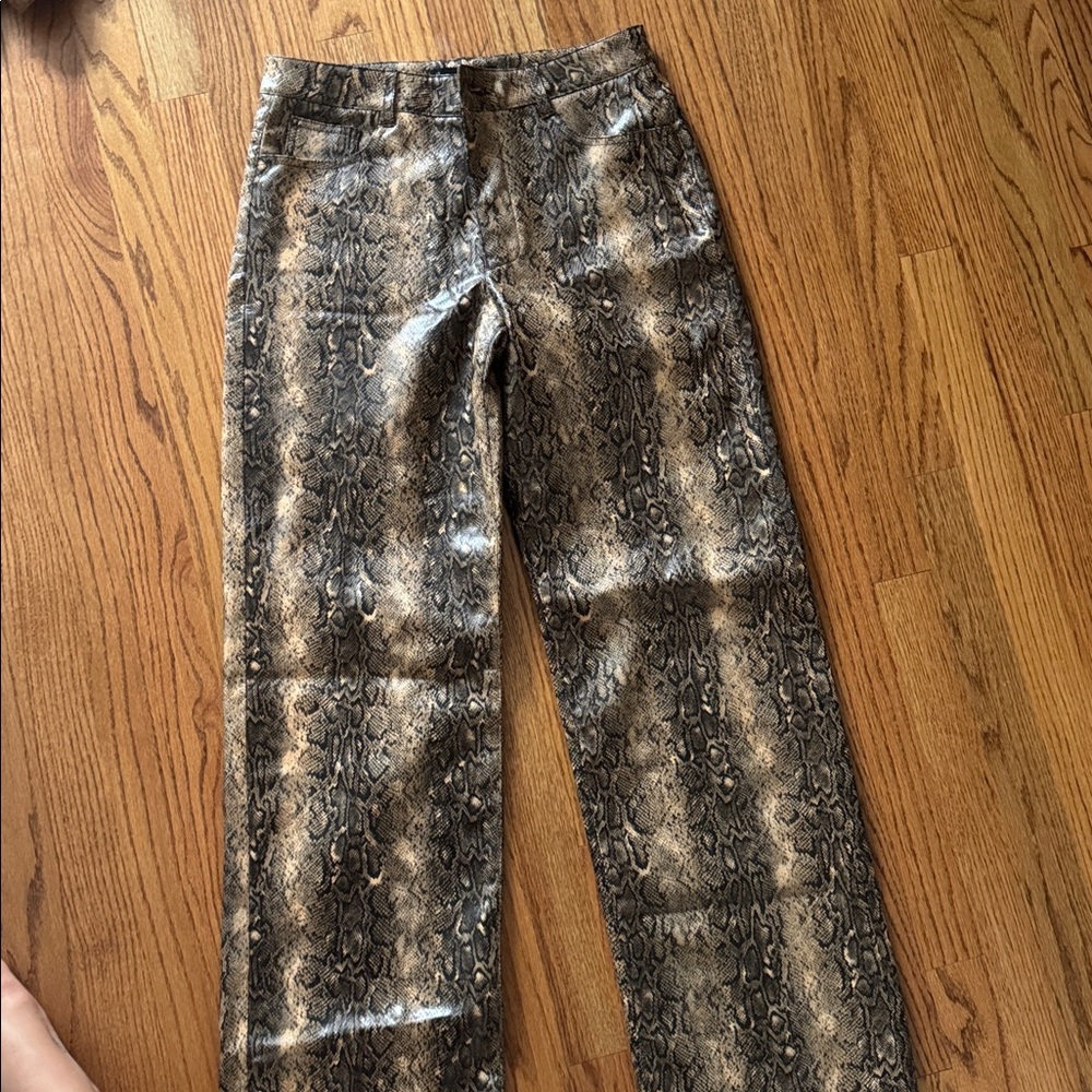 Mango Brown Snake Print Pants